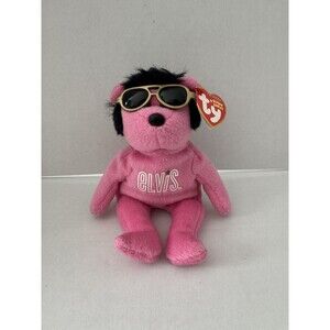 Ty Elvis Beanie Baby Pink Excellent Condition